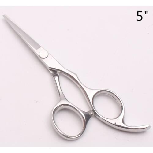 C1006 5.0" 15cm Customized Logo Silver Professional Human Hair Scissors Barbers Hairdressing Shears Cutting Scissors Style Tool