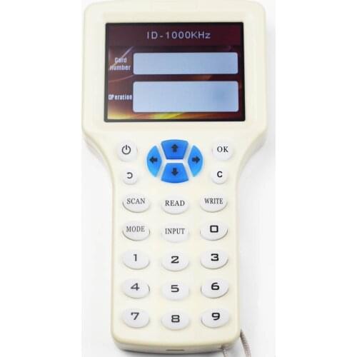 10 English Frequency RFID Copier Duplicator 125KHz Key Fob NFC Reader Writer 13.56MHz Encrypted Programmer USB UID Copy Card Tag