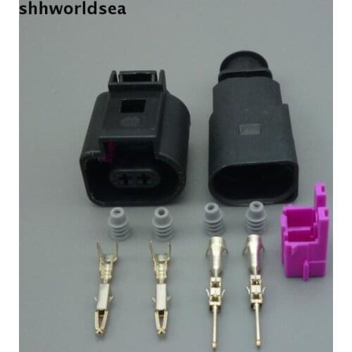 Shhworldsea 10sets 2 Pin 1.5mm 1J0973802 1J0973702 Auto Temp sensor plug deflation valve plug waterproof connector for VW