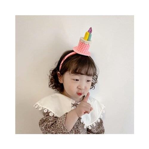 Birthday Cake Hat Baby Shower Decorative Headband Childrens Party Crown Hat Blue Gold Birthday Crown Party Hats