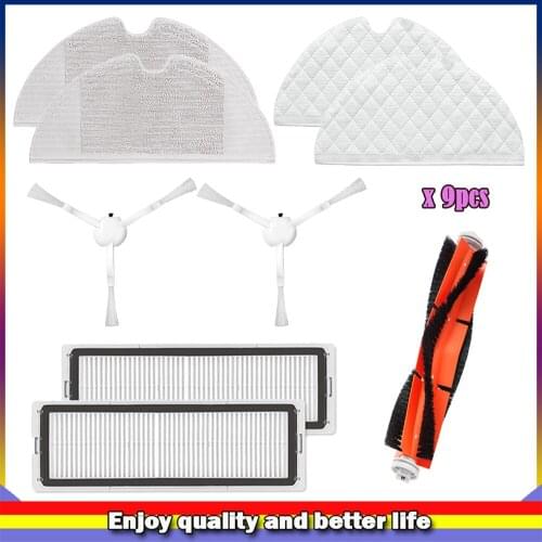 Suitable for Xiaomi 1C/1T STYTJ01ZHM F9 main brush, side brush, Hepa filter, mop, robot vacuum cleaner accessory replacement kit