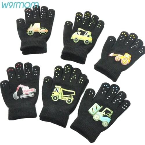 Warmom New Fashion Kids Thick Knitted Gloves Warm Winter Gloves Children Stretch Mittens Boy Girl Infant Accessories for 6-10Y