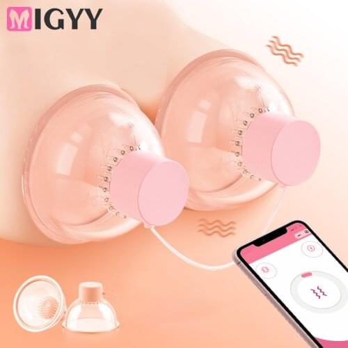 10Modes App Control Nipple Vibrator Breast Enlargement Sucking Pump Masturbator Nipple Sucker Massage Sex Toy for Women Sex Shop