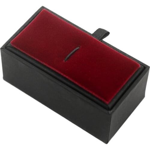 Vintage Red Velvet Jewelry Display Box Gift Case For Men Tie Clip Storage