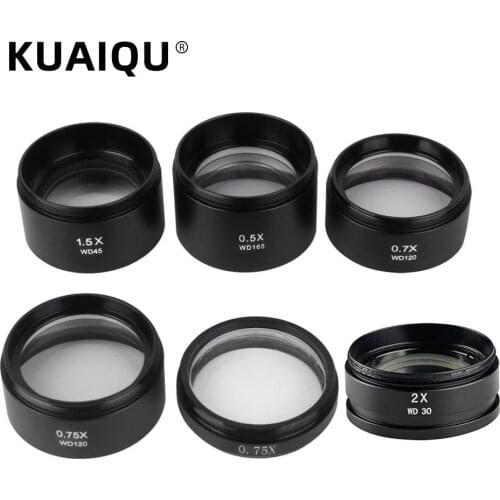 0.5X 0.7X 0.75X 1.5X 2.0X Auxiliary Objective Lens For Zoom Stereo Microscope Thread 48mm For Binocular Trinocular Microscopio