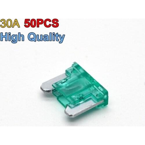 High Quality 50pcs Brand 30A Car Boat Trucks Fuses Blade Size Mini Safe