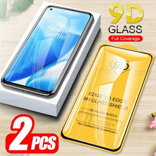 2pcs 9D Full Glue Tempered Glass For OnePlus Nord N200 N100 N10 CE 5G One Plus 9 R 9R 8T Screen Protector Cover Protective Film