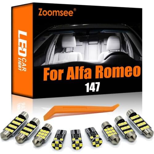 Zoomsee 9Pcs Interior LED For Alfa Romeo 147 2000-2010 Canbus Vehicle Bulb Indoor Dome Map Reading Light Auto Lamp Accessories