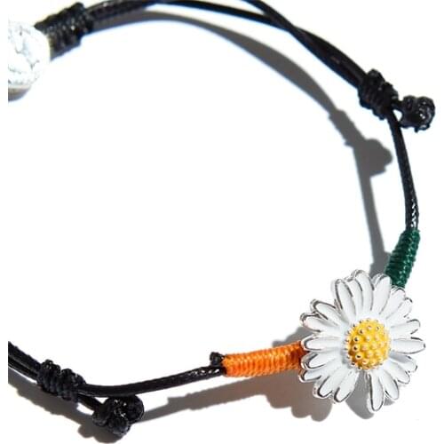 KPOP Bigbang G-Dragon Adjustable Black Rope Daisy Pendant PMO PEACEMINUSONE Bracelet GD Men And Women Hand Rope M19