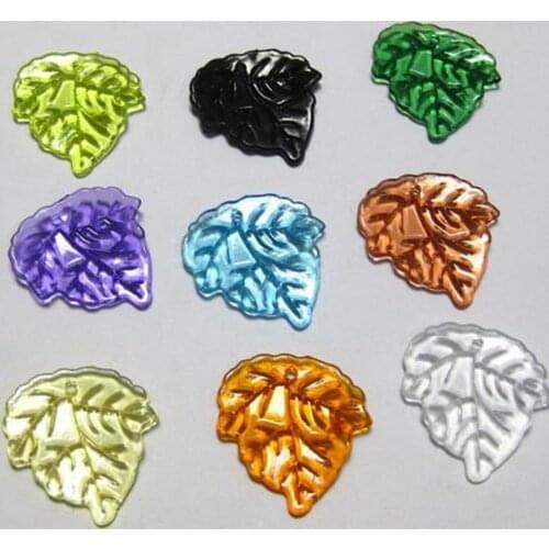 100 Mixed Colour Transparent Acrylic Maple Leaf Charm Pendants 25mm(1")