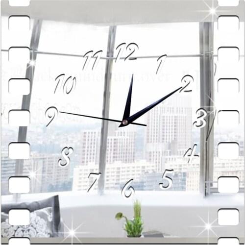 2020 creative three-dimensional character acrylic wall clock retro film mirror decorated bracket clock wall clock