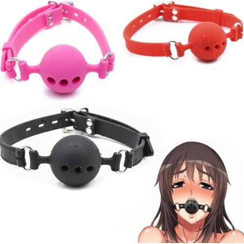 3 Sizes Soft Silicone Open Mouth Gag Ball Bdsm Bondage Slave Ball Gag Fixation Erotic Sex Toys For Women Couples Adult Sex Game