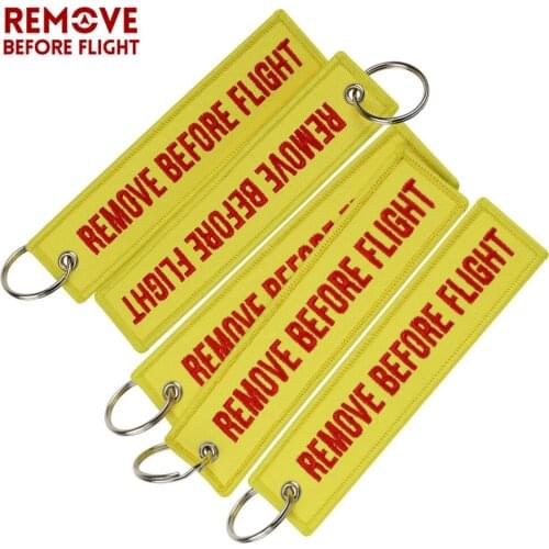 Remove Before Flight 5PCS Keychain New Embroidery chaveiro para carro Bijou Key Holder porta chaves For Motorcycle Car Keychain