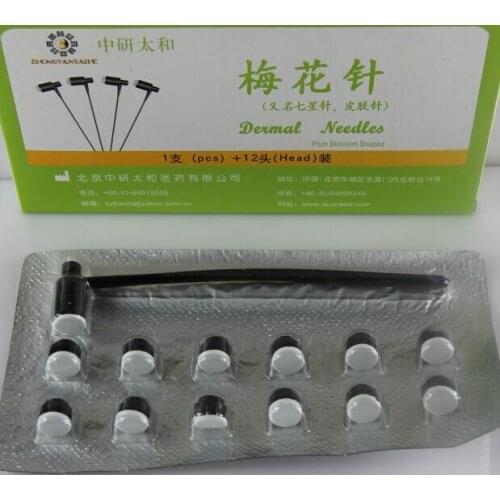 Dermal needles, Plum Blossom Shaped, Seven Star Needles, 1+12 replacement heads 1 pack zhongyantaihe brand free shipping