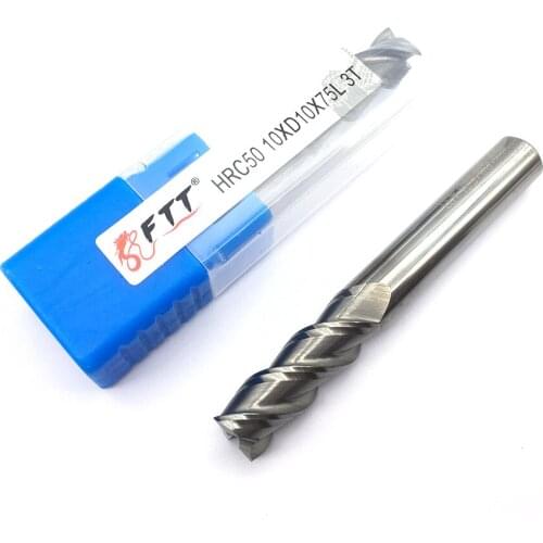 Endmill 1PCS HRC50 3F 10XD10X75L End Mill Milling Cutter CNC End Mills Alloy Carbide Tungsten Steel For Aluminum Machining