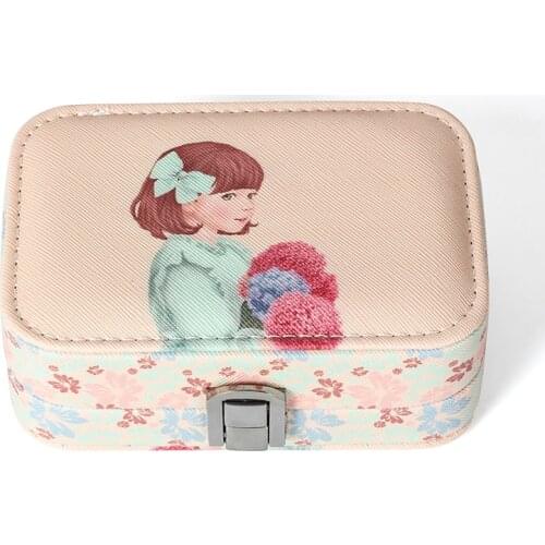 Recommend Style Korean Version Of Cute Beautiful Girl PU Leather With Mirror Detachable Multifunctional Jewelry Ring Display Box