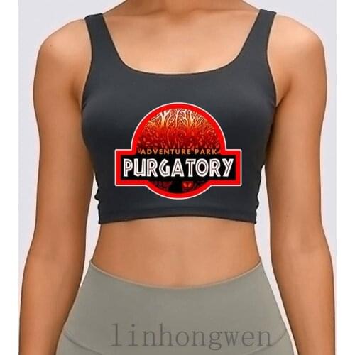 Crop Top Solid Color Humor Purgatory Adventure Park Supernatural Women Tank Top Novelty Cotton 2018 O-Neck