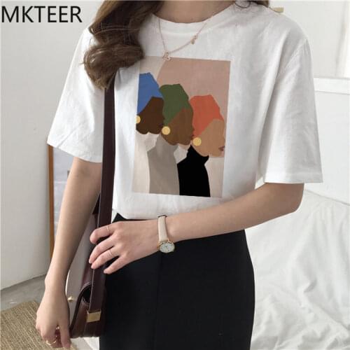 Fashion Vintage Printing T-shirt Summer New Cartoon Casual Women Tops Tees Harajuku Vintage Aesthetic Female Short Sleeve Tshirt