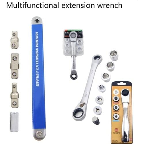 E7CB Ratchet Combination Metric Wrench 1/4" 3/8" 1/2" Set Hand Tools Torque Gear Socket Nut Tools Set