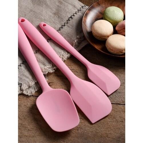 3 pieces 2019 new arrival eco-friendly Silicone spatula set baking tools for cakes butter mixing knife set baking accessories