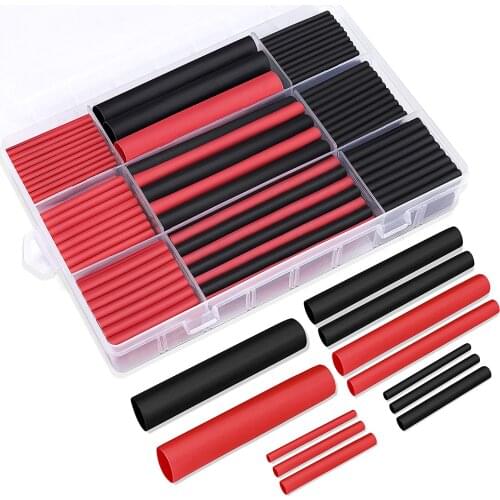 270pcs 3:1 Dual Wall Adhesive Heat Shrink Tubing Kit,5 Size 3/8,1/4,3/16,1/8,3/32 inch,Wire Cable Sleeve Tube DIY Assortment Kit
