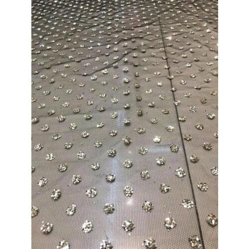 New style African Lace fabric SYJ-92213 with glitter Sequin High Quality glitter mesh tulle Fabric for wedding dress