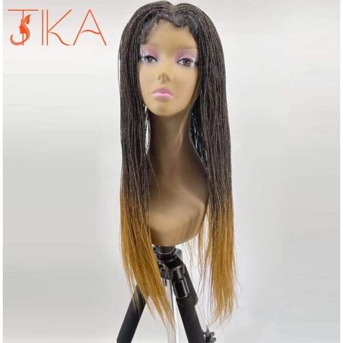 Braid Lace Wig for Black Women 22' 4x4 Lace Synthetic Wigs Braided Wigs Heat Resistant Fiber Hair Lace Front Wig Box Braid