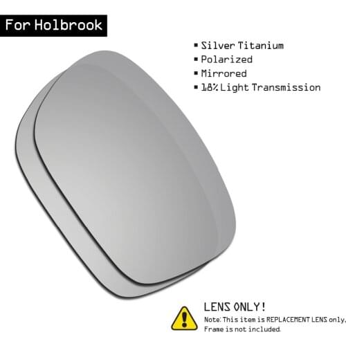 SmartVLT Polarized Sunglasses Replacement Lenses for Oakley Holbrook - Silver Titanium