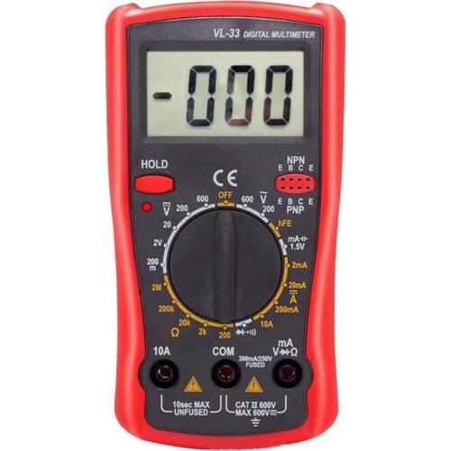Wanptek Handheld Digital Multimeter LCD Portable AC/DC Ammeter Voltmeter Ohm Voltage Tester Meter Multimetro VL-33