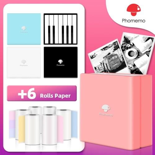 Phomemo M02 Portable Thermal Printer Paper Photo Pocket Thermal Printer 53 mm Printing Wireless Bluetooth Android IOS Printer