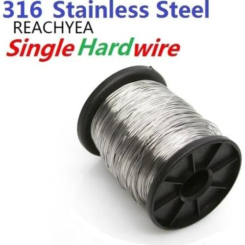 100Meters 316 Stainless Steel Wire Diameter 0.1/0.2/0.3/0.4/0.5/0.6/0.8/1.0MM Single HARD Wire Rope Cold Drawn Hard Cable