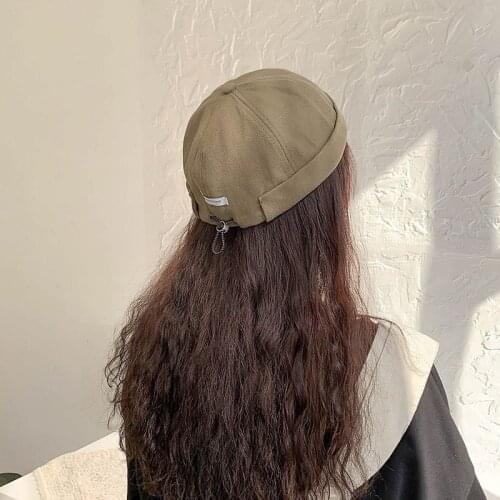 Adjustable Brimless Hat Cotton Hip Hop Caps Docker Sailor Biker Cap Men Women Casual Brimless Skull Beanie Hat Solid Color