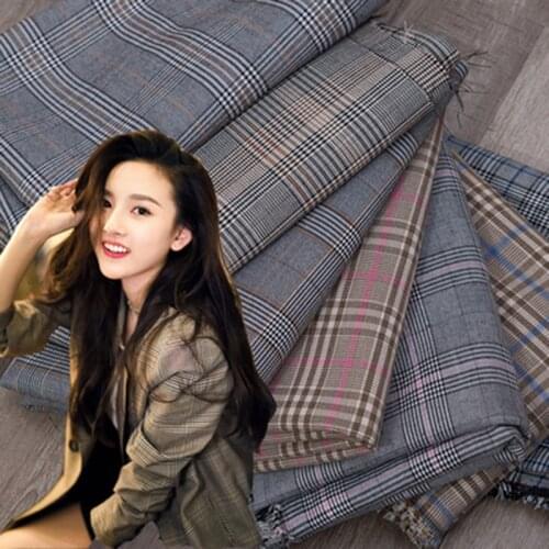 145cmx50cm High Quality Polyester Twill Check Cloth Yarn Dyed Scottish Plaid Suit Garment Fabric For Clothes Trousers Bags Vest