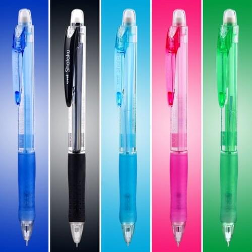 Japanese UNI M5-100 Automatic Pencil 0.5mm Student Activity Pencil with Rubber Colour Transparent Rod Candy 5 Colour