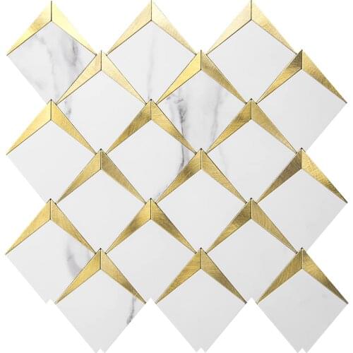 Art3d 10-Sheet Peel and Stick Backsplash, Self-Adhesive Wall Stickers Diamond Mosaic Tiles for Kitchen Bathroom( 26.4X26.4CM)