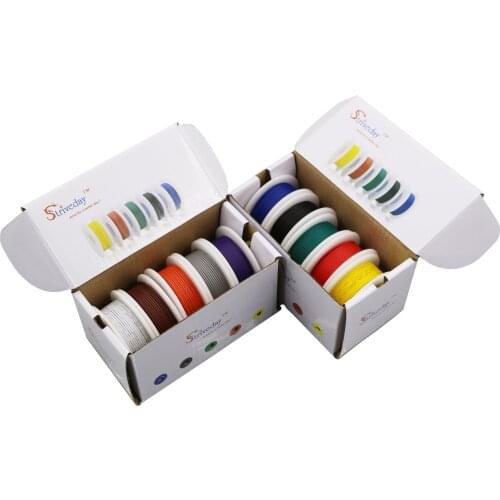 100m UL 1007 26AWG 10 color Mix box package Electrical Wire Cable Line Airline Copper PCB Wire box1+box2