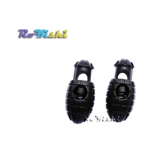 1000pcs/pack Black Cord Lock Toggle Stopper plastic Hand Grenade style toggle Free Shipping
