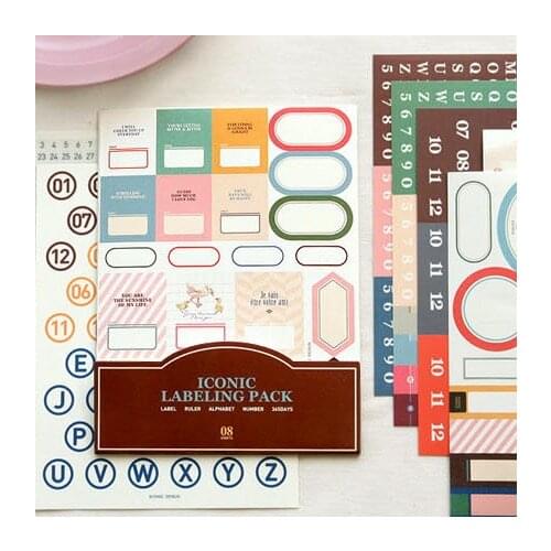 11pcs/set Korea ICONIC Labeling Pack Office Sticker,Daily Planner Stickers Also For Calendar Event Bullet Journa sticker 12*16cm