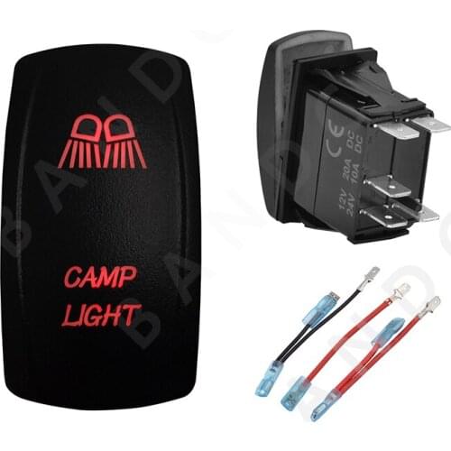 Jumper Wire Set,CAMP LIGHT 12V 24V Car Boat Caravan Rocker Switches Waterproof Car Buttons Dual Red LED Lights Bar Interior Part