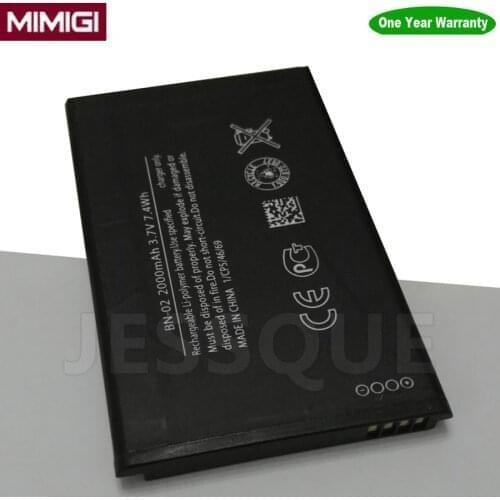 Full new 2000mAh BN-02 BN02 Battery For Nokia XL 4G RM-1061 RM-1030 RM-1042 RM 1061 Cell Phone Batterie Accumulator AKKU