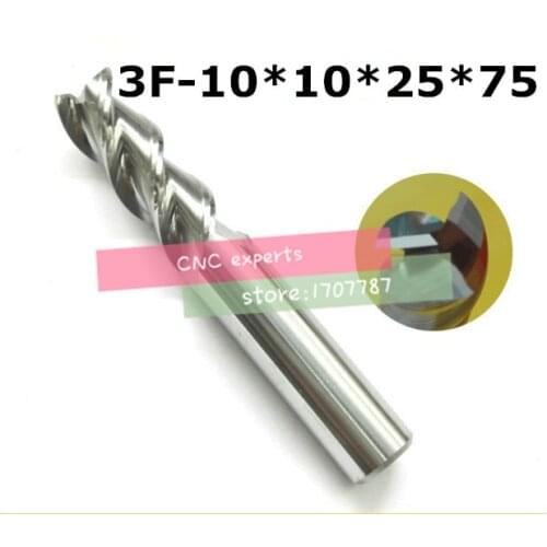 3F-10*10*25*75,HRC50,Carbide Square Flatted End Mill,3flute milling cutter for aluminum endmill Carbide CNC End mill Router bits