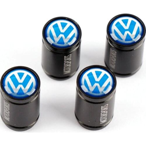 4pcs Set Blue Car Wheel Air Cap Tire Valve Dust Caps Lug Stem Styling For VW Volkswagen Scirocco Jetta Golf Passat Tiguan