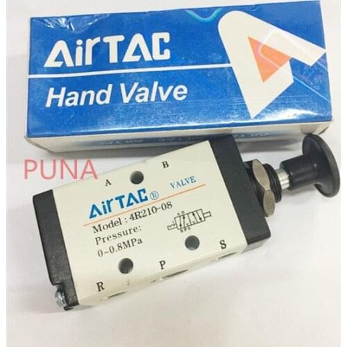 4R210-08 5 Way 1/4" BSPT Airtac Push Pull Valve Hand Operated Airtac Solenoid Valves Pneumatic Air Valves