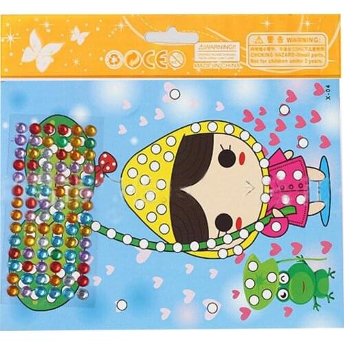 5 Sheets/Set Self Adhesive Diamond Stickers Childrens Cartoon Pictures DIY Hands-on Educational Toys
