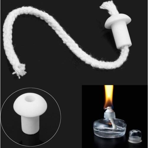 7Pcs Lamp Fiber Glass Kerosene Wick Oil Lamp Wick Holder Torch Wine Bottle Oil Candle Burner Stove Cotton Wick Ceramic Holders