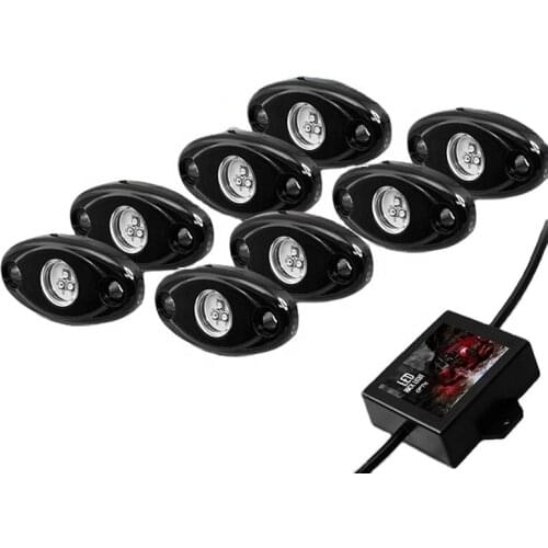 8 Pod Led Rock Lights Kits with Bluetooth Controller for Car Truck ATV UTV SUV Offroad Boat Underglow light