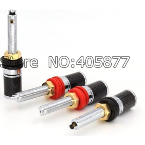 8PCS Carbon Fiber Rhodium Plated Speaker Terminal Binding Post