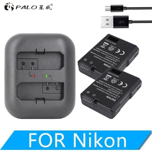 PALO EN-EL14a Battery + LCD USB Dual Charger for Nikon D5600 D5500 D5300 D5200 D5100 D3500 D3400 D3100 Df Camera Replace EN-EL14