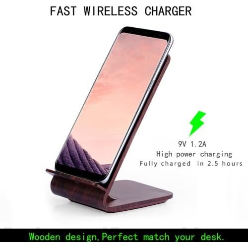 Wireless Charger Stand 10W Wooden Fast Charging Station Phone Charger for IPhone 11 Pro X XS 8 XR Samsung S8 S9 S10 Xiaomi