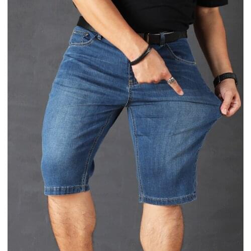 30-48 Plus Size Summer 2021 High Quality Baggy Men short Pants Male Casual Street Denim Fashion Mens Knee lenght Jeans Trousers